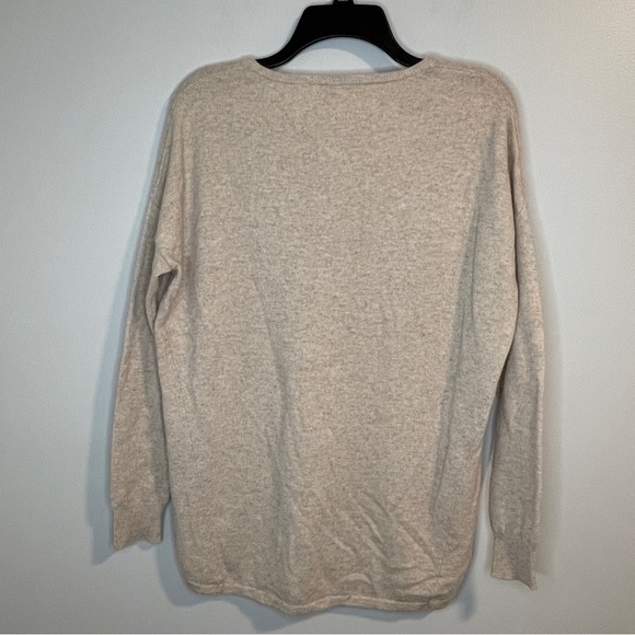 REPEAT WOOL/CASHMERE Oatmeal Tan SWEATER 38/S - Picture 2 of 5